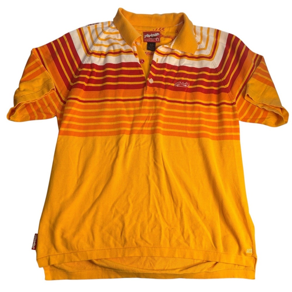 Akademiks Shirt‎ Mens Extra Large Yellow Polo Sweater Vintage Y2K Streetwear
